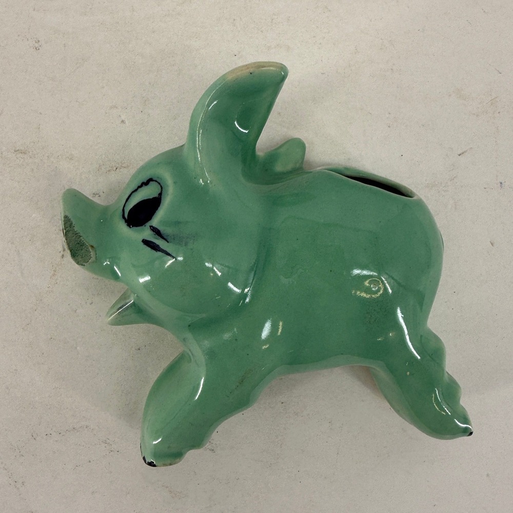 Morton PotteryGreen Pig Wall Pocket Planter Mid Century Decor - Picture 7 of 10